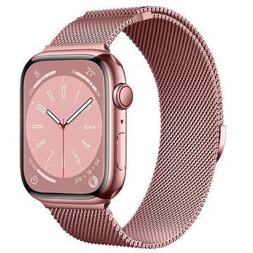 Compatible with Apple Watch, Two-Section Half-Circle Magnetic Milanese Steel Band for iWatch 11, Apple Watch Strap