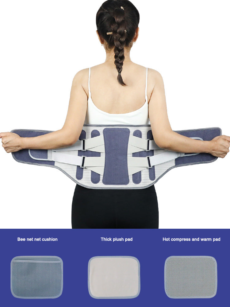 Widening waist belt and detachable steel plate lumbar support