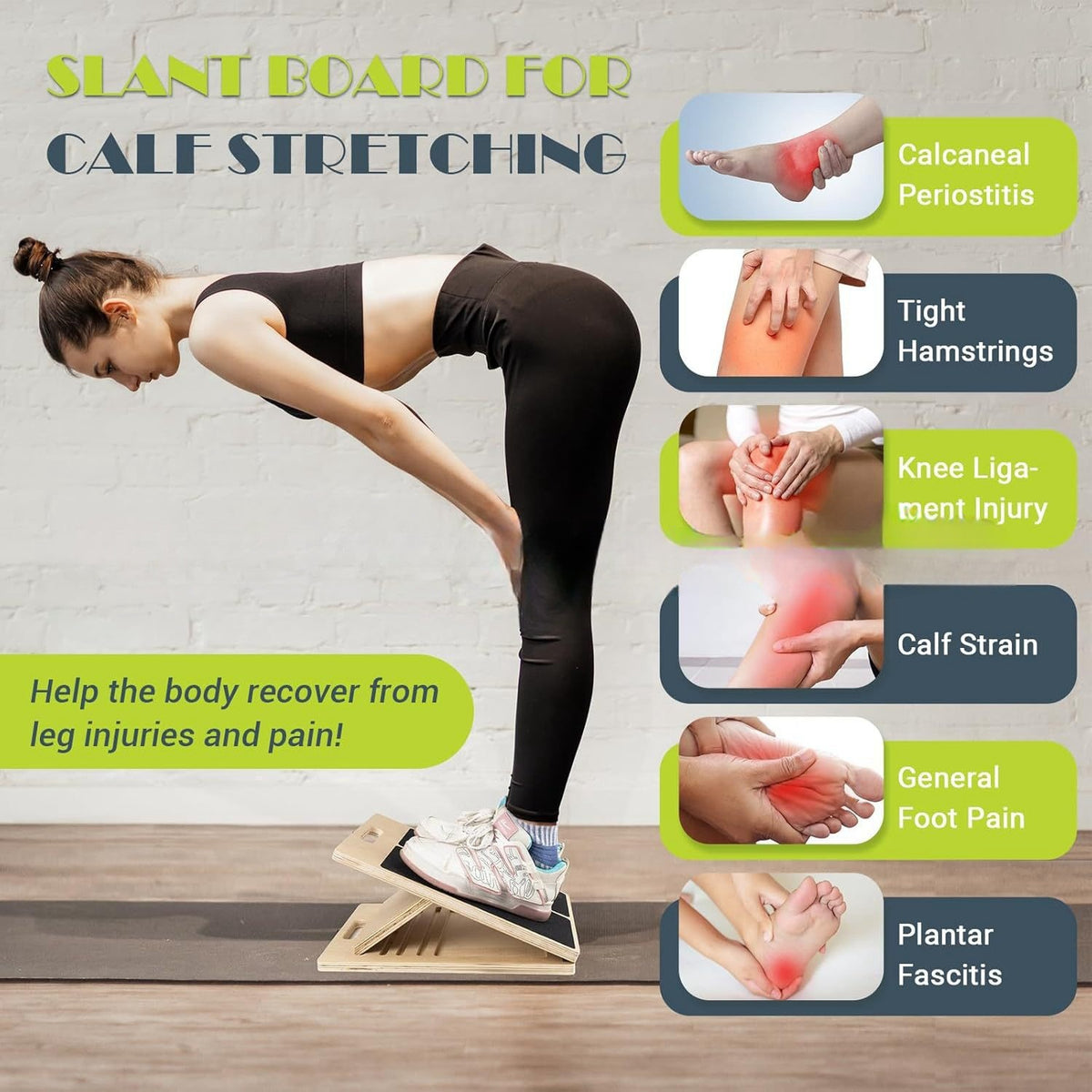 Wooden tendon board adjustable calf training stretcher