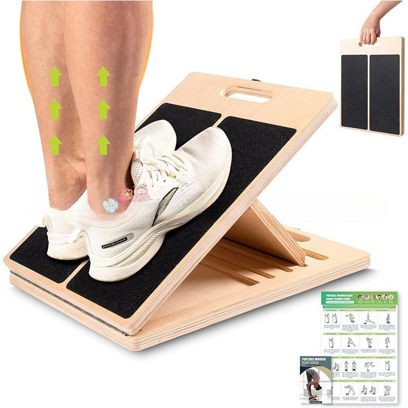 Wooden tendon board adjustable calf training stretcher
