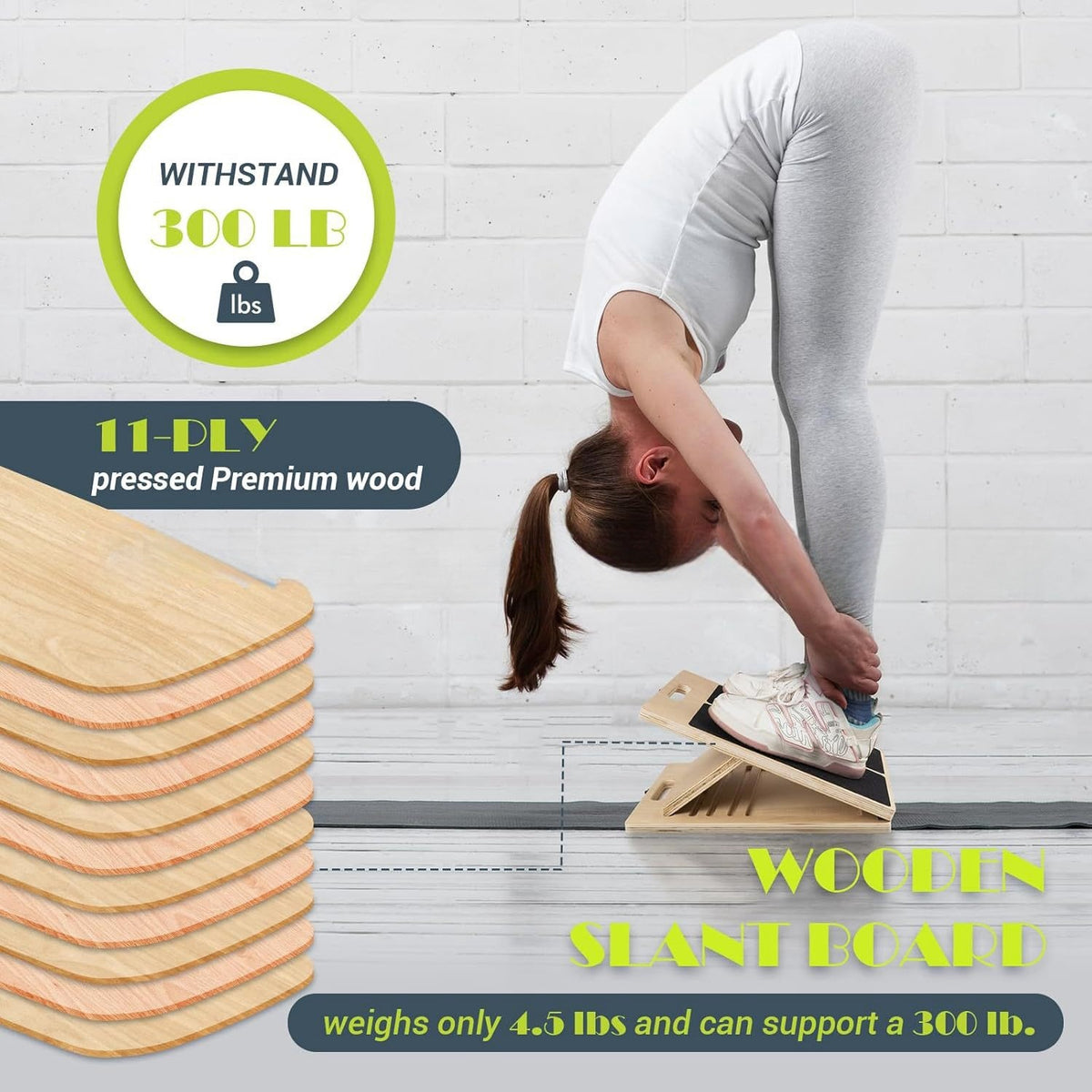 Wooden tendon board adjustable calf training stretcher