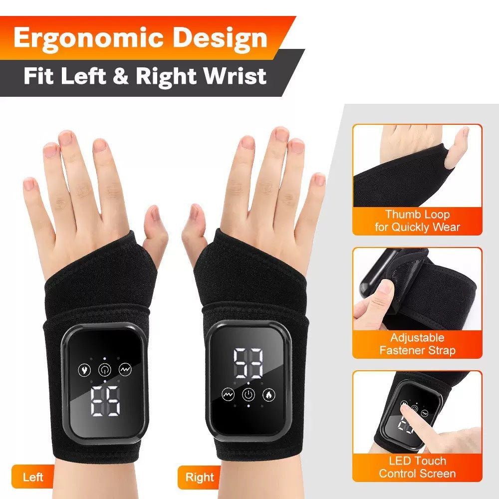 Hand Massager Wrist Support Heat EMS Pulse Device